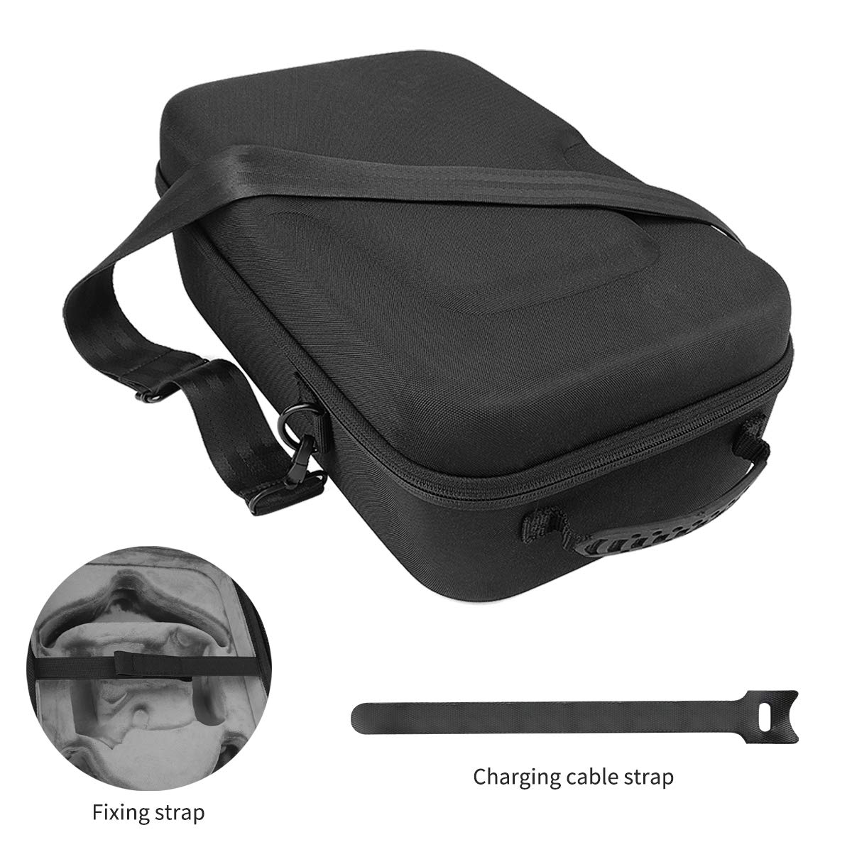 Winkeyes Travel Case for Oculus Quest All-in One VR Gaming Headset and Controllers Accessories Waterproof Shock-Proof Wear-Resistant Crush-Resistant Double Zipper Hand-Held Storage Bag Carrying Case