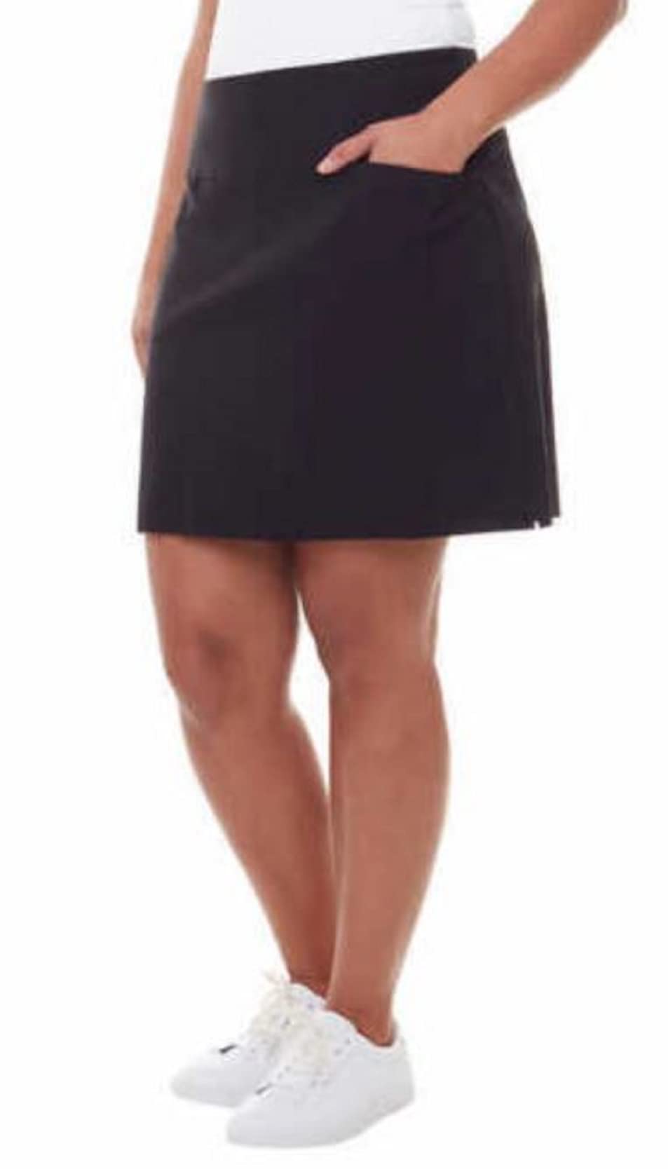 SC&CO Women's Comfortable Stretch Double wraparoand Skort (S, Black)