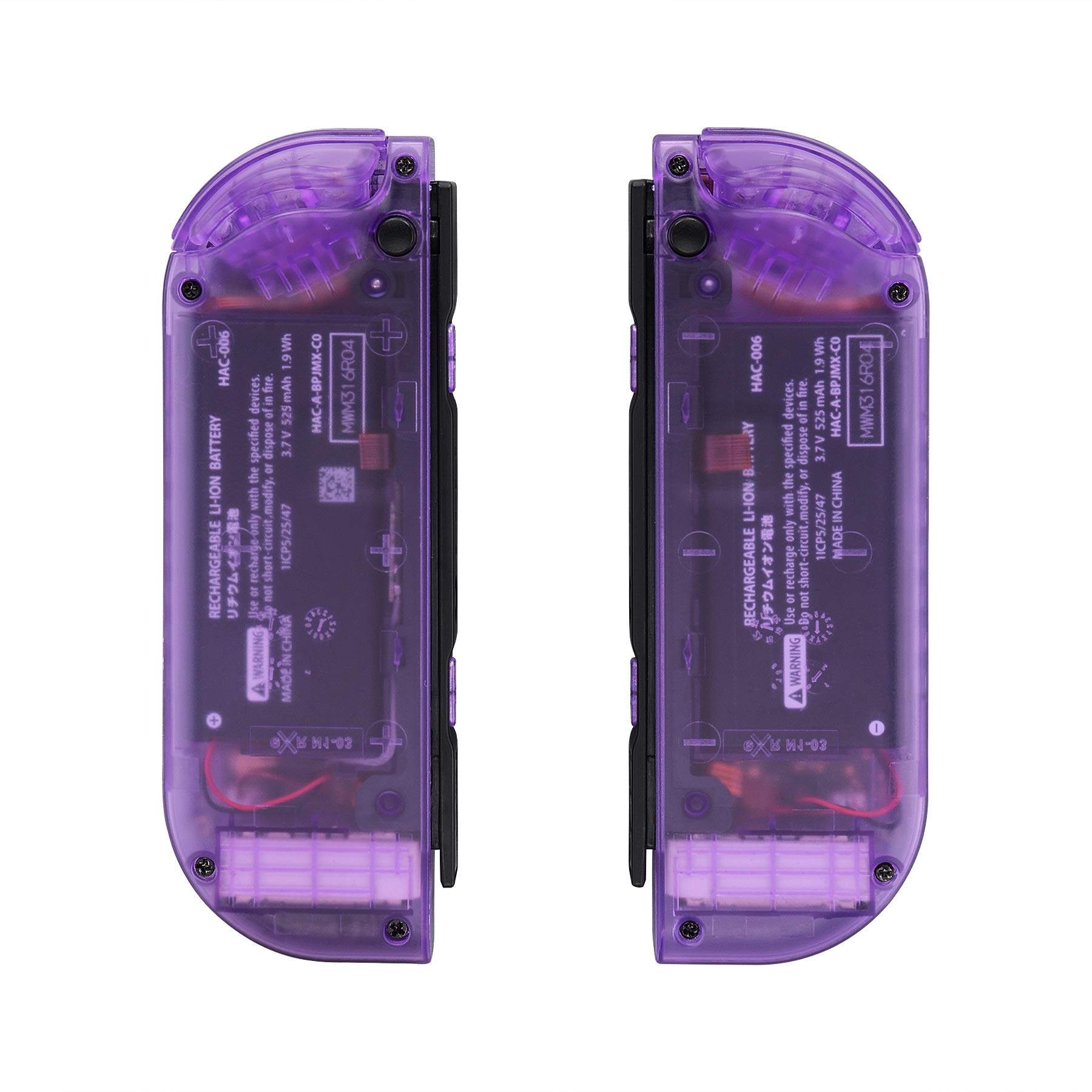 eXtremeRate DIY Replacement Shell Buttons for Nintendo Switch & Switch OLED, Clear Atomic Purple Custom Housing Case with Full Set Button for Joycon Handheld Controller - Console Shell NOT Included