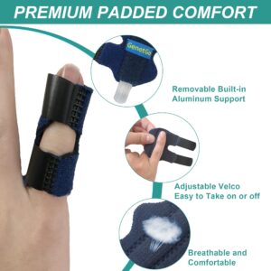 GenetGo Small Trigger Finger Splint - 2 Pack Pinkie Finger Brace for Broken Finger, Finger Knuckle Immobilization for Arthritis Pain, Sport Injuries