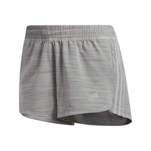 adidas Women's Pacer 3-Stripes Woven Short Medium Gray Heather/Black X-Large