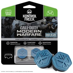 KontrolFreek Call of Duty Modern Warfare Performance Thumbsticks for Xbox One and Xbox Series X | 2 Mid-Rise, Convex | Blue/Black