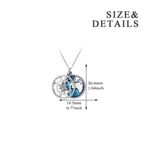 YFN Compass Pendant Necklace Sterling Silver Navy Anchor Travel Map Necklace for Women Men (Go in the Direction of Your Dream Necklace)