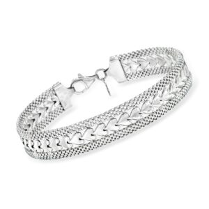 ross-simons italian silver heart motif bracelet