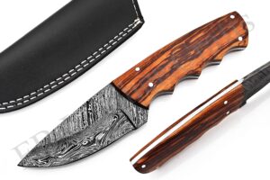 fb leather crafts custom hand made damascus steel hunting knives/skinning knife fbk-18738 burl wood (burl wood)