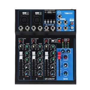 4 channel live studio stereo audio bluetooth mixer sound mixing dj usb console