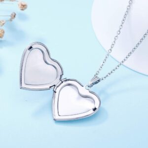 YOUFENG Unicorns Gifts for Her Love Heart Locket Necklace that Holds Pictures Enamel Locket Pendant Gifts for Women