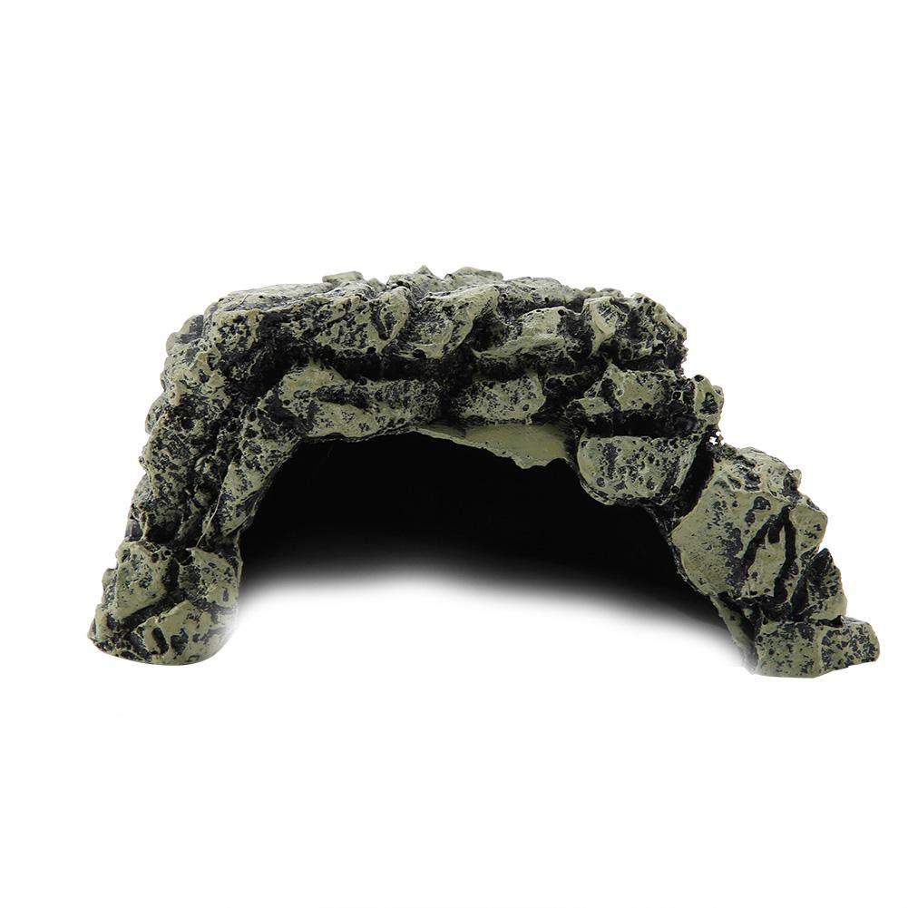 Reptile Hideouts Basking Reptile Hide Lizards s Resin Hiding Cave Ornament for Aquarium Reptile Terrarium(L)