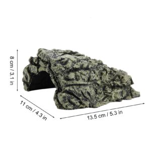 Reptile Hideouts Basking Reptile Hide Lizards s Resin Hiding Cave Ornament for Aquarium Reptile Terrarium(L)