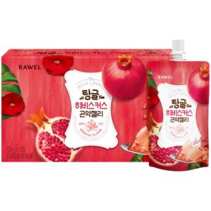 rawel thingle delicous konjac jelly 1box (130ml x 10packs) / 6 calories/sugar free/low calories/fruit flavor jelly with low carb/drinkable zero sugar jelly dessert (hibiscus & pomegrante)