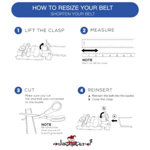 Jackster Ratchet Slide Web Belt, Military Style with Black Metal Buckle, Adjustable