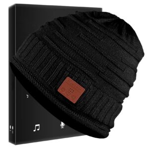 sminiker wireless beanie hat musical hat for outdoor sports for teenagers men and women(black)