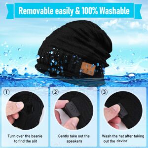 SMINIKER Wireless Beanie Hat Musical Hat for Outdoor Sports for Teenagers Men and Women(Black)