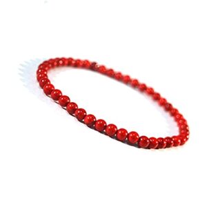 KIKILA 4mm Mini Gemstone Energy Bracelets Crushed Stone Beaded Bracelet Natural Stone Charm Beaded Small Couples Bracelets for Women