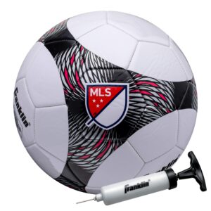 franklin sports mls pro vent soccer ball - official size soccer ball - soft cover - official size and weight soccer ball - air pump included