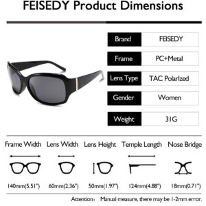 FEISEDY Classic Oversized Polarized Sunglasses Women Wrap Square Shades B2504