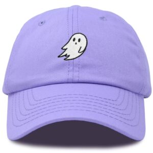 dalix ghost embroidery dad hat baseball cap cute halloween in lavender