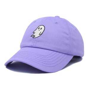 DALIX Ghost Embroidery Dad Hat Baseball Cap Cute Halloween in Lavender