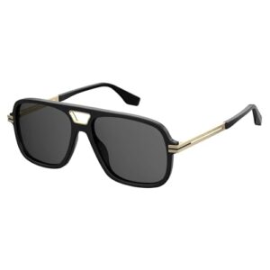 marc jacobs men's marc 415/s navigator sunglasses, black gold/gray, 56mm, 16mm