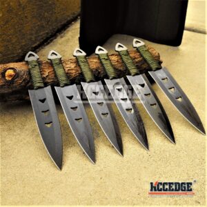 KCCEDGE BEST CUTLERY SOURCE Tactical Knife Survival Knife Hunting Knife 6pcs Fixed Blade Knife Set Razor Sharp Edge Camping Accessories Camping Gear Survival Kit Survival Gear Tactical Gear 52593