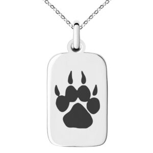 tioneer stainless steel beastlord emblem small rectangle dog tag charm pendant necklace