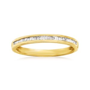 ross-simons 0.15 ct. t.w. baguette diamond ring in 14kt yellow gold. size 9