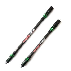 AMEYXGS Archery Balance Bar Balance Rod 10" 12" 15" Balance Side-Bar Carbon Stabilizer System Damping Rods Shock Absorber for Compound Recurve Bow (green, 10inch)