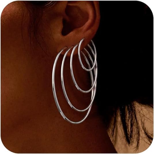 12 Pairs Stainless Steel Hoop Earrings Hypoallergenic Gold Hoops Earrings Set for Women