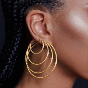 12 Pairs Stainless Steel Hoop Earrings Hypoallergenic Gold Hoops Earrings Set for Women