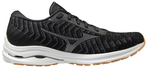 Mizuno Men's Wave Rider 24 WAVEKNIT Running Shoe, Black-Dark Shadow, 10 D US