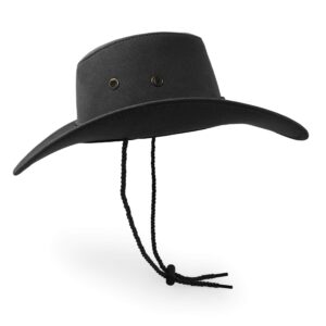 Cowboy Hat, Sun Hat Faux Felt Leather Suede Travel Cap Western Hat Outdoor Sun Protect Black