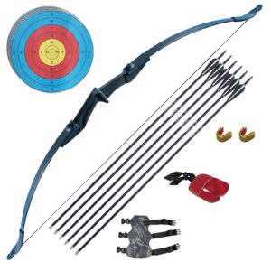 tongtu recurve bow right and left handed,takedown bow and arrows for adult & youth beginner 30lb 40lb traditional archery bows set with 6pcs arrows