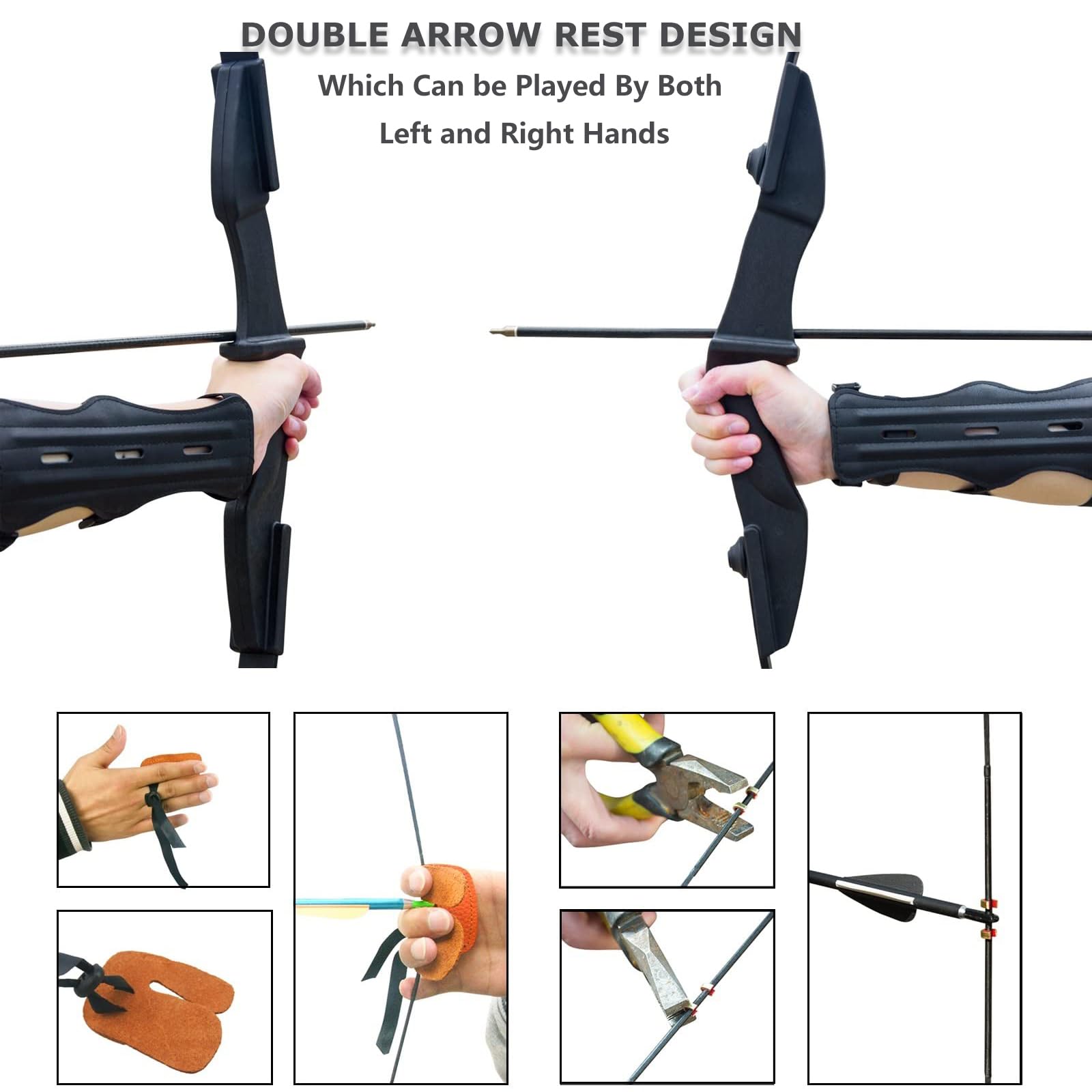 Tongtu Recurve Bow Right and Left Handed,Takedown Bow and Arrows for Adult & Youth Beginner 30lb 40lb Traditional Archery Bows Set with 6pcs Arrows