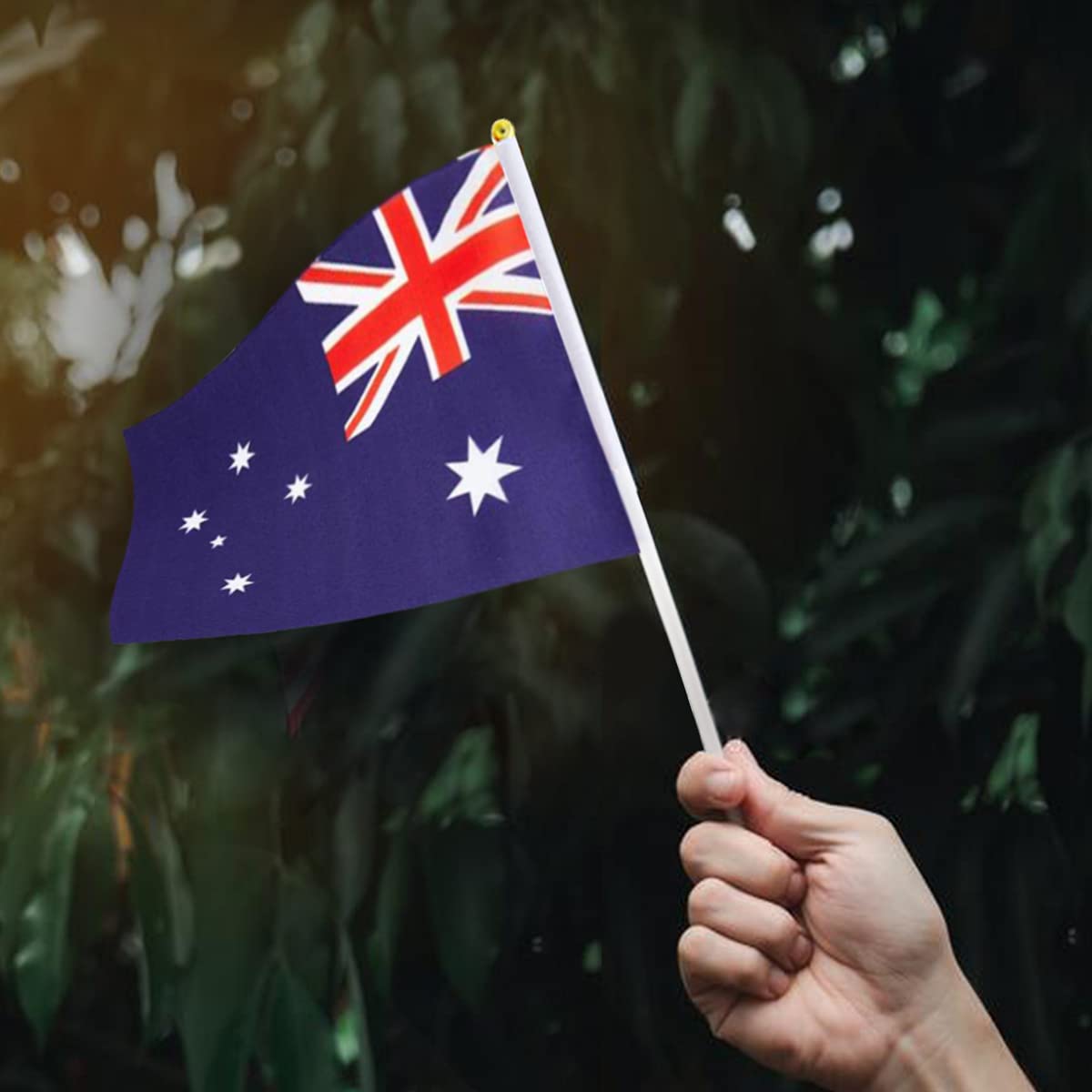 Australia Flag Australian Small Stick Mini Hand Held Flags Decorations 1 Dozen (12 pack)