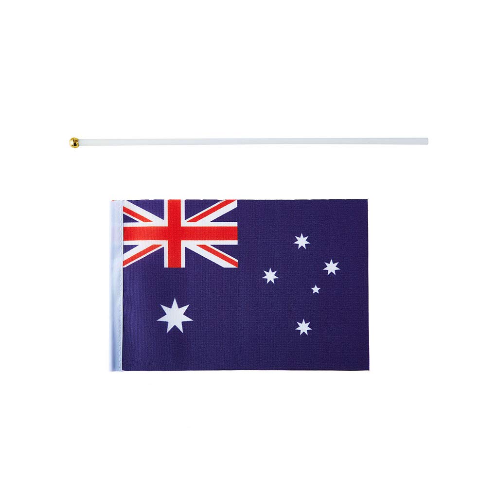 Australia Flag Australian Small Stick Mini Hand Held Flags Decorations 1 Dozen (12 pack)