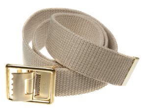 jackster marine corps military grade web belt solid brass buckle 54" long adjustable (khaki)