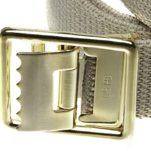 Jackster Marine Corps Military Grade Web Belt Solid Brass Buckle 54" Long Adjustable (Khaki)