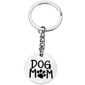 Dog Mom Keychain for Women Mother’s Day Gift Keychain Funny Dog Tag Pendent Mother Keychain from Daughter Son for Birthday Christmas Mother’s Day Thanksgiving Gift