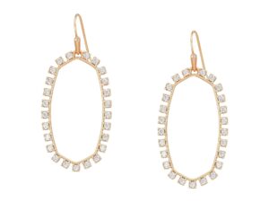 kendra scott elle open frame earrings rose gold/metal white cz one size