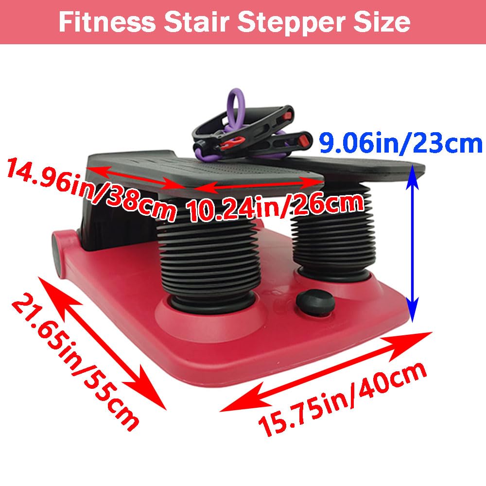 INTBUYING Steppers for Exercise Stair Stepper Stepper Climber Fitness Machine with Resistance Bands Stair Stepper Exercise Equipment Mini Stepper with 220LB Loading Capacity