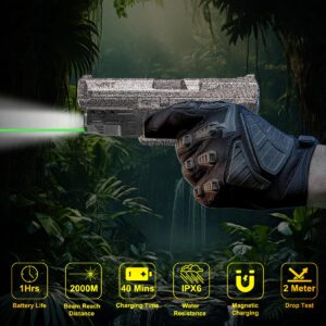 Lasercross CL105 New Magnetic Charging Internal Green Laser Sight & Picatinny Flashlight Laser Combo with Rechargeable Battery Inside,Tactical Gun Light Laser Used for Most of Handguns and Rifles