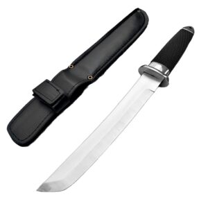 kccedge best cutlery source tactical knife, 12.5in full tang 3cr13 stainless steel blade, modern samurai tanto knife for camping, hiking, fishing, hunting