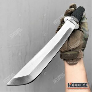 KCCEDGE BEST CUTLERY SOURCE Tactical Knife, 12.5in Full Tang 3cr13 Stainless Steel Blade, Modern Samurai Tanto Knife for Camping, Hiking, Fishing, Hunting