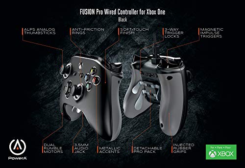 PowerA FUSION Pro Wired Controller for Xbox One - Black, Gamepad, Wired Video Game Controller, Gaming Controller, Xbox One, Works with Xbox Series X|S