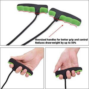 GPP Crossbow Cocking Device Three Finger Double Handle Crossbows Rope Cocker Aid Cocking String Tool (Green and Black)