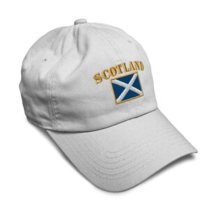 speedy pros soft baseball cap scotland flag embroidery flags world cup soccer twill cotton embroidered dad hats for men & women white design only