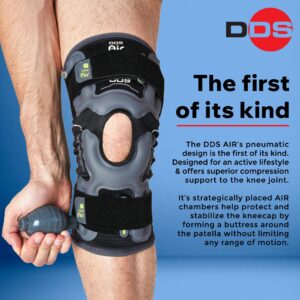 DDS Air Pneumatic Compression Knee Brace - Relief for Sore Joints, Muscle Stiffness and Meniscus Pain. Compression Sleeve for Sports and Exercise, Improve Circulation, Reduce Knee Pain & Swelling (L)