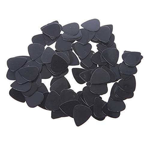 100-Pack Black Celluloid Guitar Picks Size Medium .71mm Plectrums for Acoustic and Electric Guitars Bulk Set for Music Mastery also Great Necklaces or Earrings for the Guitar Lover in Your Life