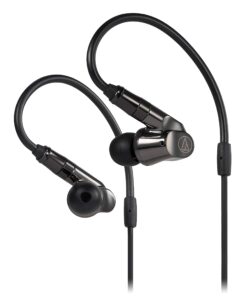 audio-technica ath-iex1 hi-res in-ear headphones, black, adjustable