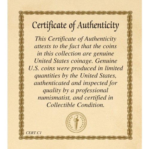 American Coin Treasures Coin Pendant Necklace Walking Liberty Half Dollar– United States Genuine Coin | Eagle Reverse Side| Goldtone 24 Inch Rope Chain | Certificate of Authenticity